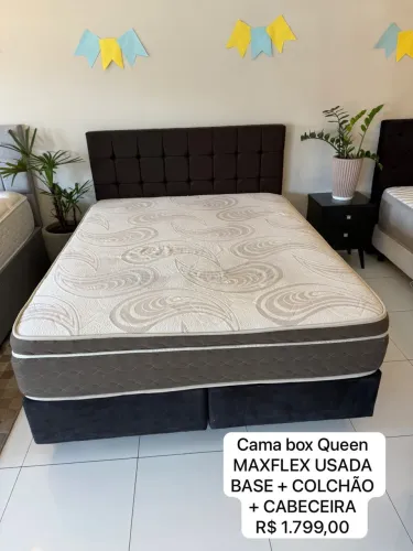 Colchão Queen MAXFLEX SEMINOVO TOP COM CAMA BOX