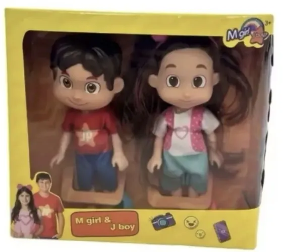 kit com 2 bonecos Maria clara e JP articulados com 15 cm cada um 