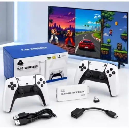 Game Stick 4K M15 Pro 64GB HDMI 2 Controles Sem Fio