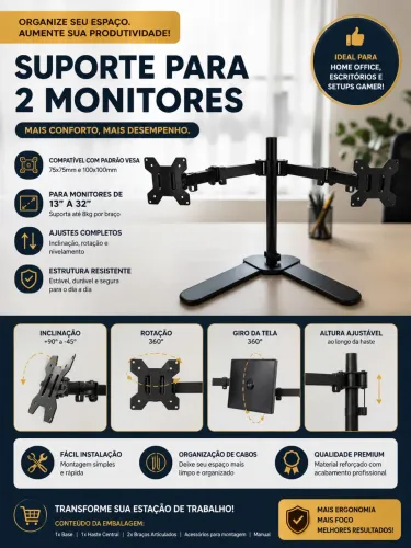 Suporte para 2 monitores