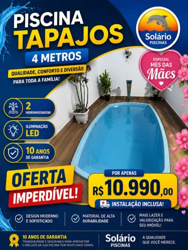 Piscina Tapajos 4 metros com instalação inclusa