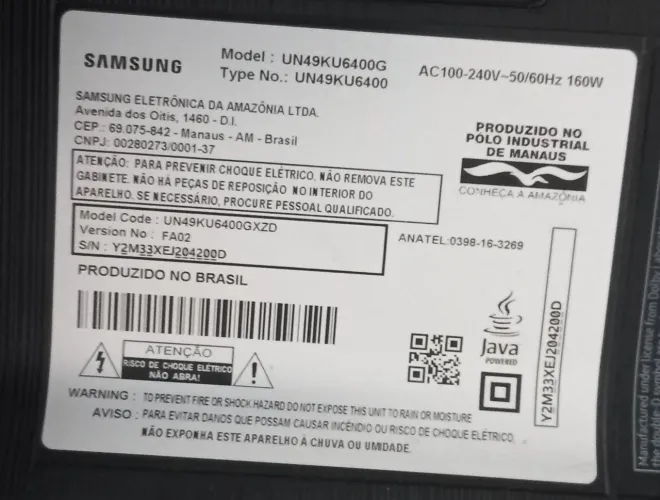 Tv samsung 49" smart serie 6