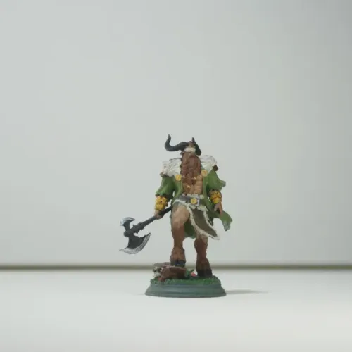 Miniatura de RPG sátiro guerreiro D&D, Tormenta