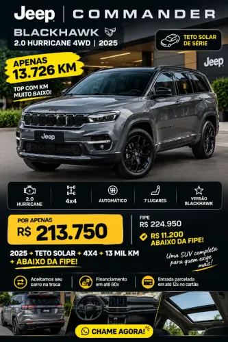 Jeep Commander Black Hurricane 2.0 4X4 TB AUT 2025