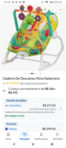 Cadeira descanso baby