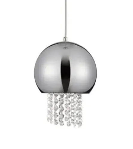 Pendente Cristal Aço Cromado 1E27 Blumenau