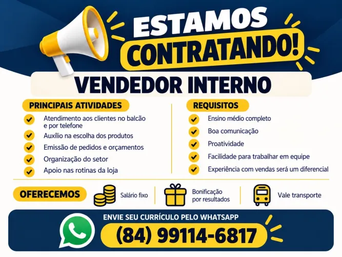 Vaga de emprego em Natal/RN 