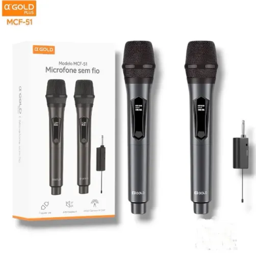 Microfone Sem Fio Duplo 2 Unidades *NOVO*