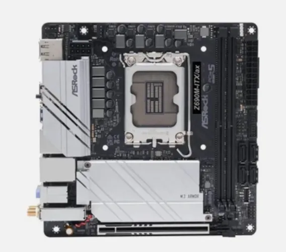 Placa Mãe Asrock Z690m-itx AX lga 1700 itx ddr4 m2 pcie5 placa mãe Intel itx overclock 