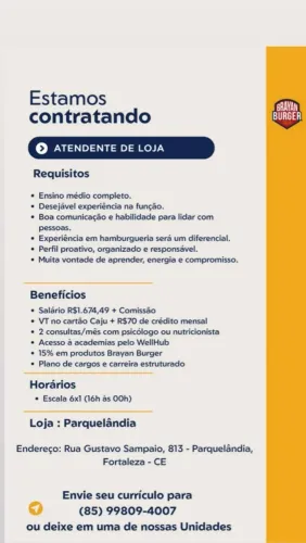 Vaga para atendimento