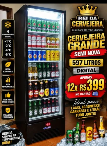 Cervejeira metalfrio 597 litros semi nova  por 12xR$399,00 cartão watsap * 