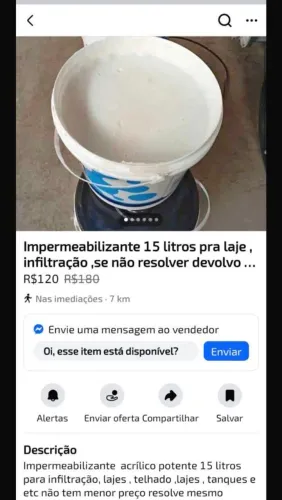 Impermeabilizante potente balde com 15 litros para laje piso  parede telhado esse resolve 