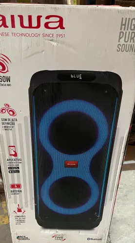 Caixa de Som PartyBox AIWA PB-04 Bluetooth 18H RGB USB TWS Preto