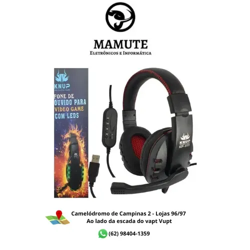 Fone De Ouvido Gamer Headset Knup 359 Com Fio Conexão USB E Controle