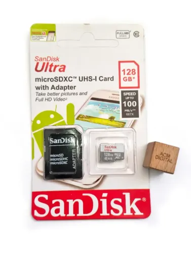 Cartão Memória 128GB SanDisk Ultra Original + Adaptador 100MB/s