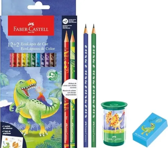 Kit Escolar Dinossauro Faber-castell 18 Peças