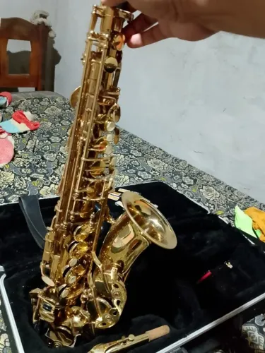 Sax alto, Revisado+microfone, boquilha Yamaha 5c, palheta vandoren, correia,case