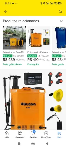 Pulverizador brundden a bateria usado só uma vez