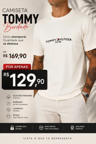 Camisa Tommy Bordado - Branca