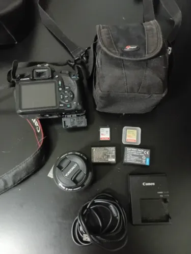 Canon T6 + Lente 35mm + Baterias + Cartões | Kit Completo