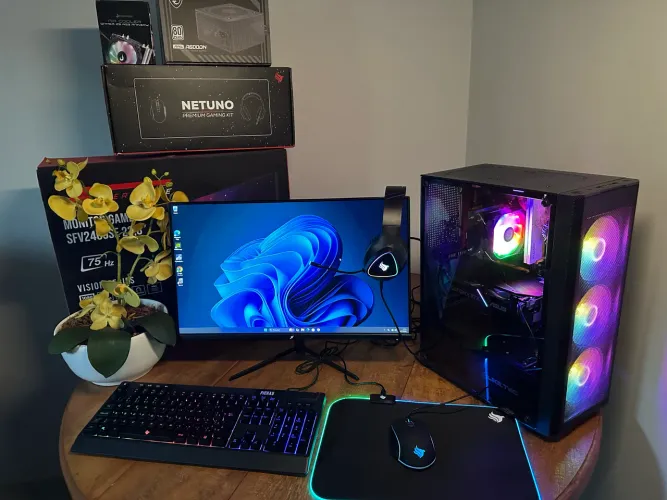 PC Gamer Completo i7 7700 + RTX 2060 | 16GB RAM | SSD 512GB + Kit Periféricos e Monitor