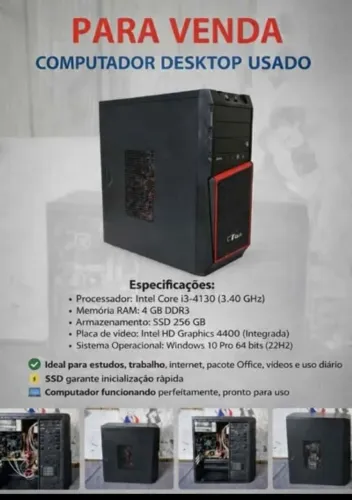PC Completo com Monitor LG | Intel i3 ? SSD 256GB ? 4GB RAM