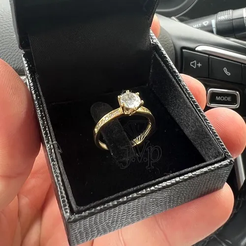 Anel solitário ouro18k