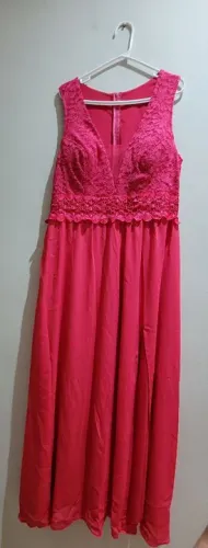 Vestido Rosa Pink com fenda