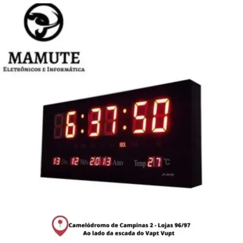 Relógio Parede Digital Led Le-2112 Temp - Data - Dia Bivolt