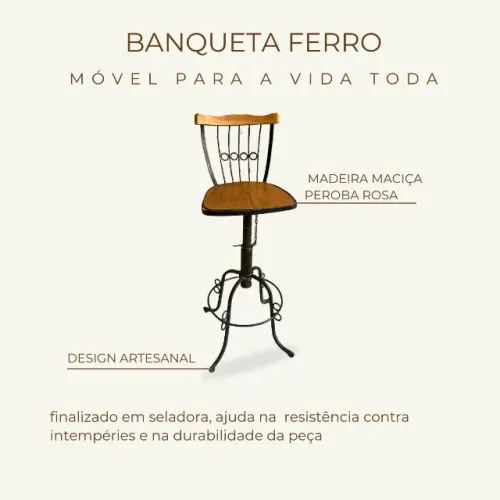 Banco de ferro e madeira 
