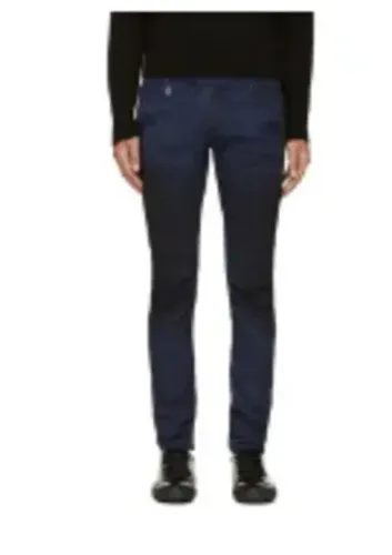 Calça Pierre Balmain indigo & black smudged biker jeans