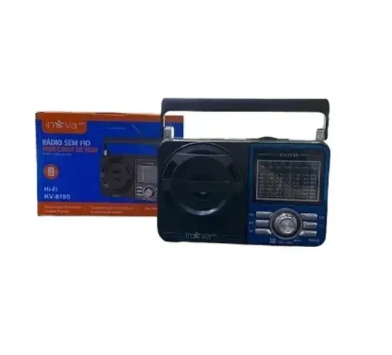 Rádio Retrô Inova Caixa de Som Portátil (KV-8195)