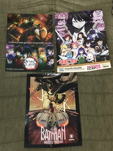 Posters CCXP 2024 e D23 Demon Slayer Fairy Tail Batman Duna Kraven Star Trek Moana