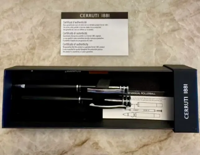 Conjunto Original de Canetas Cerruti 1881 - Rollerball e Esferográfica 