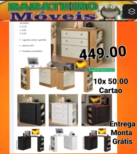 Comoda escrivaninha entrega e monta