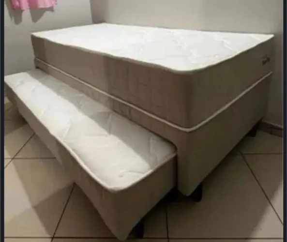 Cama box com auxiliar molas ensacadas nas 2 pronta entrega 