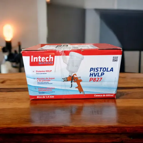 Pistola de pintura automotiva HVLP profissional intech machine P827 1,4mm 600ml