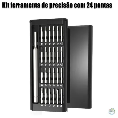 Kit 24 Em 1 Chave Imantada Ferramenta De Precisão Metalizado