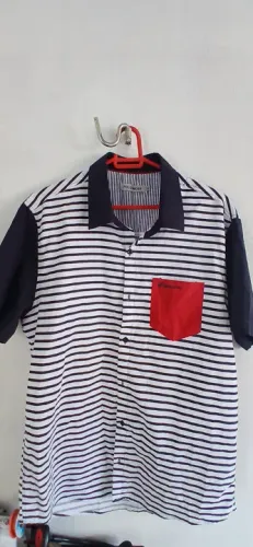 Camisa listrada de botão, Polo Wear G nova