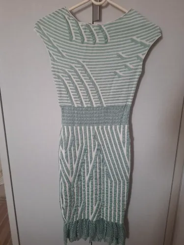 Vestido Verde e Branco tricot
