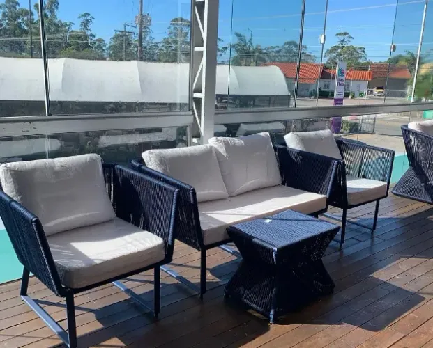 Conjunto sofá de luxo pra área externa - Azul