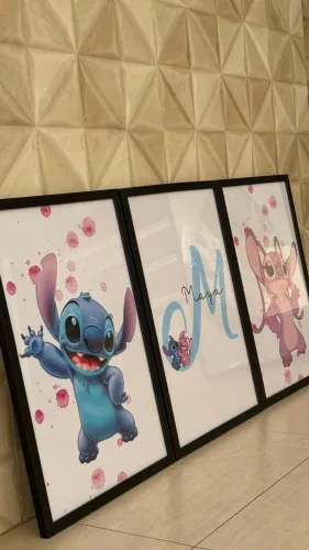 QUADRO INFANTIL FEMININO STITCH 40X60