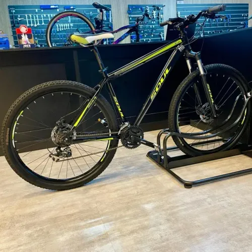 Bicicleta Semi Nova Soul SL 70 Aro 29 19? Preta/Verde