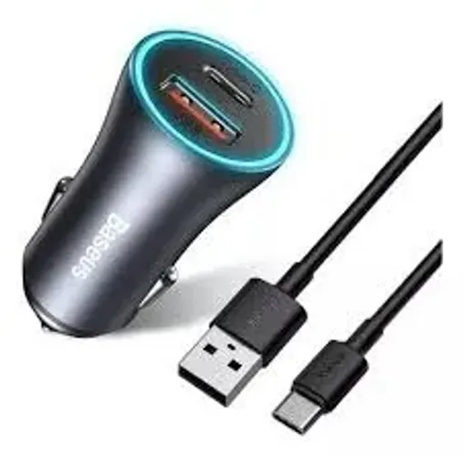 BASEUS CARREGADOR VEICULAR DUAL PORT TURBO 40W