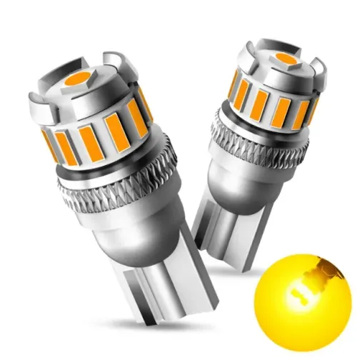Par Pingo Esmagada T10 Led Premium Amarelo Âmbar T10 W5w Laranja Ambar