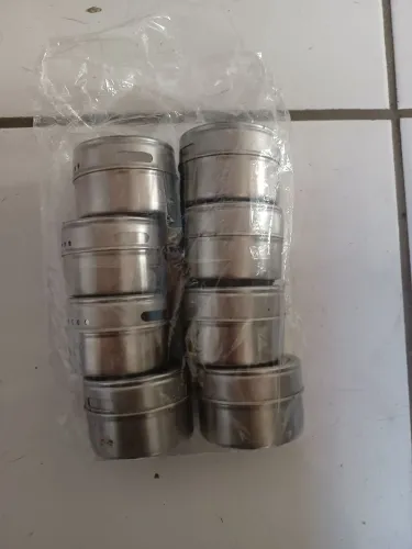 Kit 9 porta tempero inox imã geladeira
