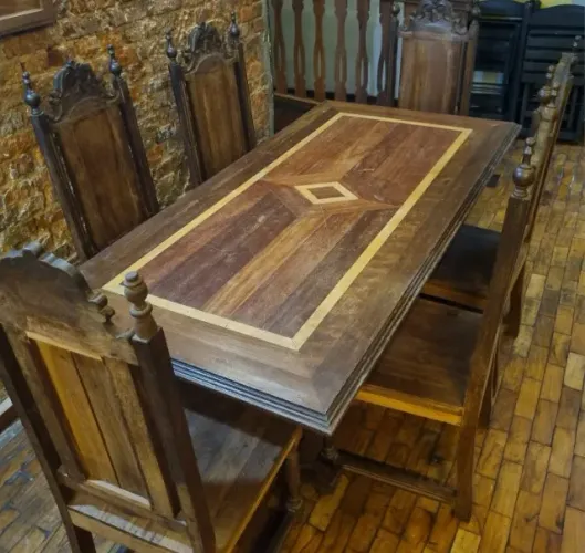 Mesa de Jantar Retangular Marchetada - Exclusiva