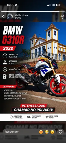 BMW G 310 R 2022 | Segunda dona | 38.000 Km assumir financiamentom