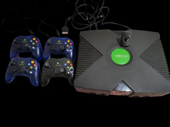 Xbox Clássico Original + 4 Controles Originais - Não Liga