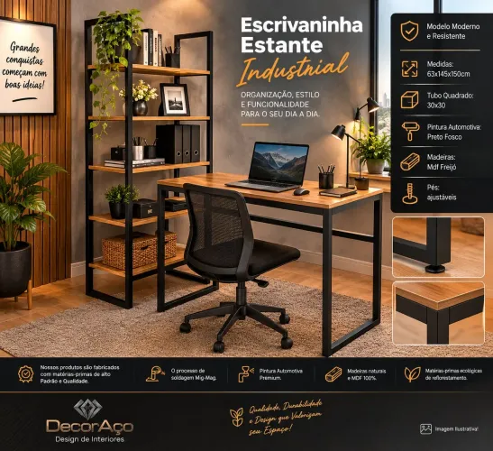 Escrivaninha e Estante Multifuncional